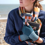 QUINTON & CHADWICK Angora Fingerless Mittens  in Meadow Patch