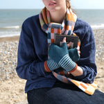 QUINTON & CHADWICK Angora Fingerless Mittens  in Meadow Patch