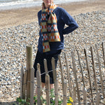 QUINTON & CHADWICK Brushed Block Scarf  in Meadow Patch