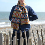 QUINTON & CHADWICK Brushed Block Scarf  in Meadow Patch