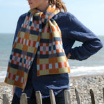 QUINTON & CHADWICK Brushed Block Scarf  in Meadow Patch