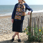 QUINTON & CHADWICK Brushed Block Scarf  in Meadow Patch