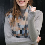 QUINTON & CHADWICK Brushed Block Scarf in Fossil