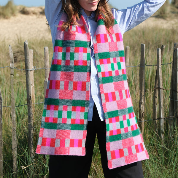 QUINTON & CHADWICK Brushed Block Scarf  in Hyper Nature