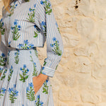 PINK CITY PRINTS Alba Skirt in Lily Stripe