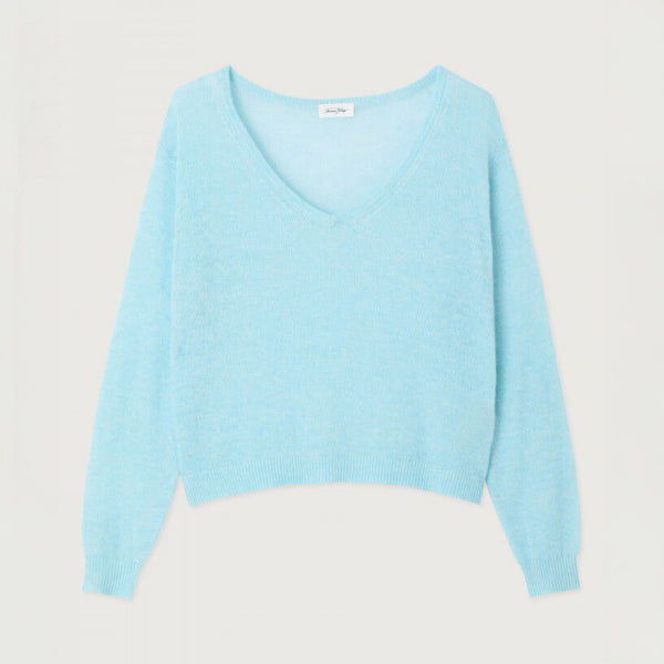 AMERICAN VINTAGE Dumy V Neck Jumper in Alaska