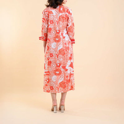 HANDPRINT DREAM APPAREL Danica Dress in Rory Coral
