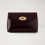 MULBERRY Darley Patent Cosmetic Pouch in Deep Aubergine