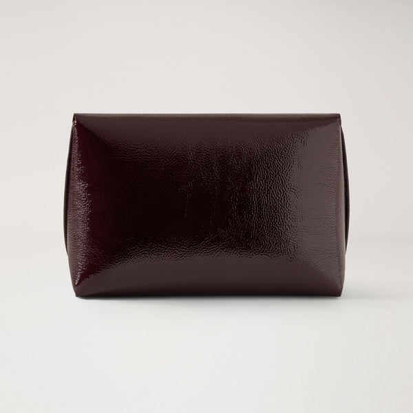 MULBERRY Darley Patent Cosmetic Pouch in Deep Aubergine