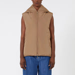 S MAX MARA Delfy Sleeveless Puffer Jacket in Camel