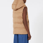 S MAX MARA Delfy Sleeveless Puffer Jacket in Camel