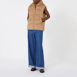 S MAX MARA Delfy Sleeveless Puffer Jacket in Camel