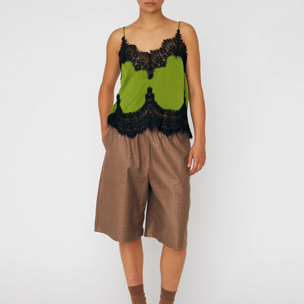 STELLA NOVA Delicate Lace Top in Green Flash