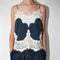 STELLA NOVA Delicate Lace Top in Navy/Creme