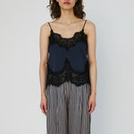 STELLA NOVA Delicate Lace Top in Ultra Navy