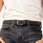 BILLYBELT Elastic Woven Belt in Vert/Kaki