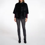 RINO & PELLE Dewi Faux Fur Cape in Black