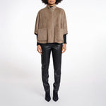 RINO & PELLE Dewi Faux Fur Cape in Toffee
