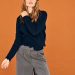 JUMPER 1234 Distressed Crew Neck Cashmere Jumper in Black
