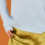 JUMPER 1234 Distressed Roll Collar Cashmere Jumper in Aurora