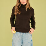 JUMPER 1234 Distressed Roll Collar Cashmere Jumper in Pluto