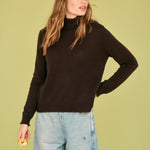 JUMPER 1234 Distressed Roll Collar Cashmere Jumper in Pluto