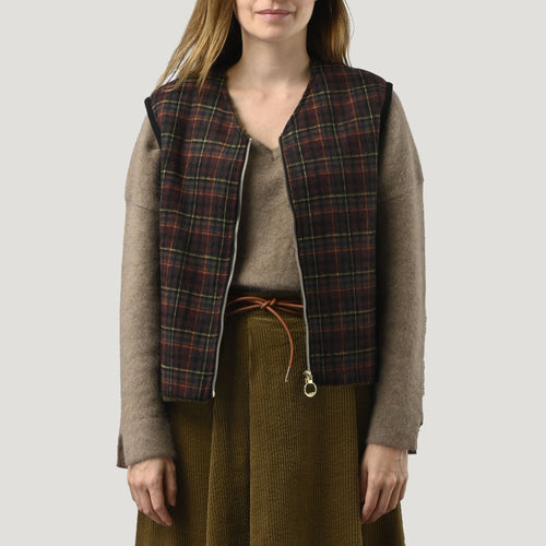 ORFEO Doli Knitted Gilet in Khaki Tiles