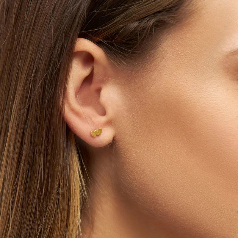 LULU COPENHAGEN Domino Hearts Earrings in Gold