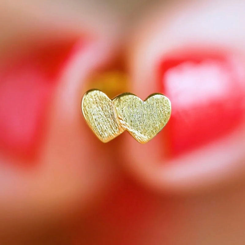 LULU COPENHAGEN Domino Hearts Earrings in Gold
