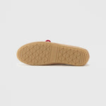 KENNEL & SCHMENGER Drop Suede Moccasins in Gold Brown/Lace Red