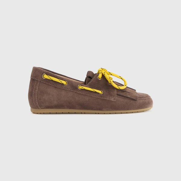 KENNEL & SCHMENGER Drop Suede Moccasins in Coco/Lace Yellow