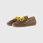 KENNEL & SCHMENGER Drop Suede Moccasins in Coco/Lace Yellow