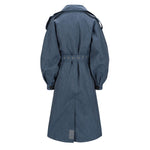 BRGN Duskregn Maxi Trench Coat in Denim Blue