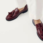 ALOHAS  Marietta Onix Leather Loafers in Burgundy