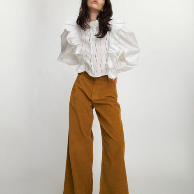STELLA NOVA White Blouse with Tongues and Embroideries