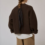 ANNE-MI Ea Merino Wool V-Neck Jumper in Demitasse