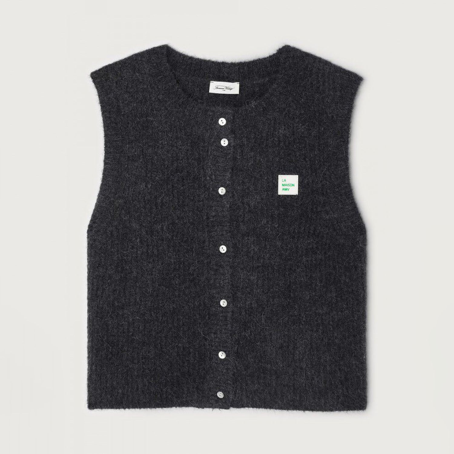 Buy AMERICAN VINTAGE Hoktown Zip Up Gilet in Burgundy Melange from