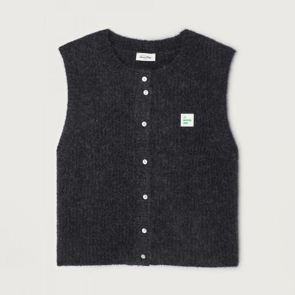 AMERICAN VINTAGE East Gilet in Charcoal/Melange