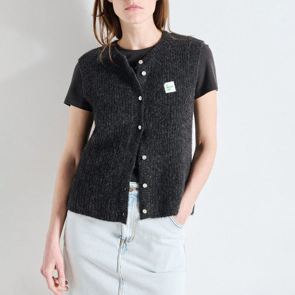 AMERICAN VINTAGE East Gilet in Charcoal/Melange