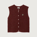 AMERICAN VINTAGE East Button Up Knitted Vest  in Acerola