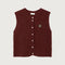 AMERICAN VINTAGE East Button Up Knitted Vest  in Acerola