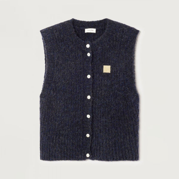 AMERICAN VINTAGE East Gilet in Navy Mouline