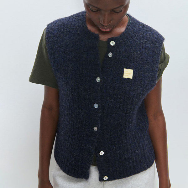 AMERICAN VINTAGE East Gilet in Navy Mouline