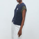 AMERICAN VINTAGE East Gilet in Navy Mouline