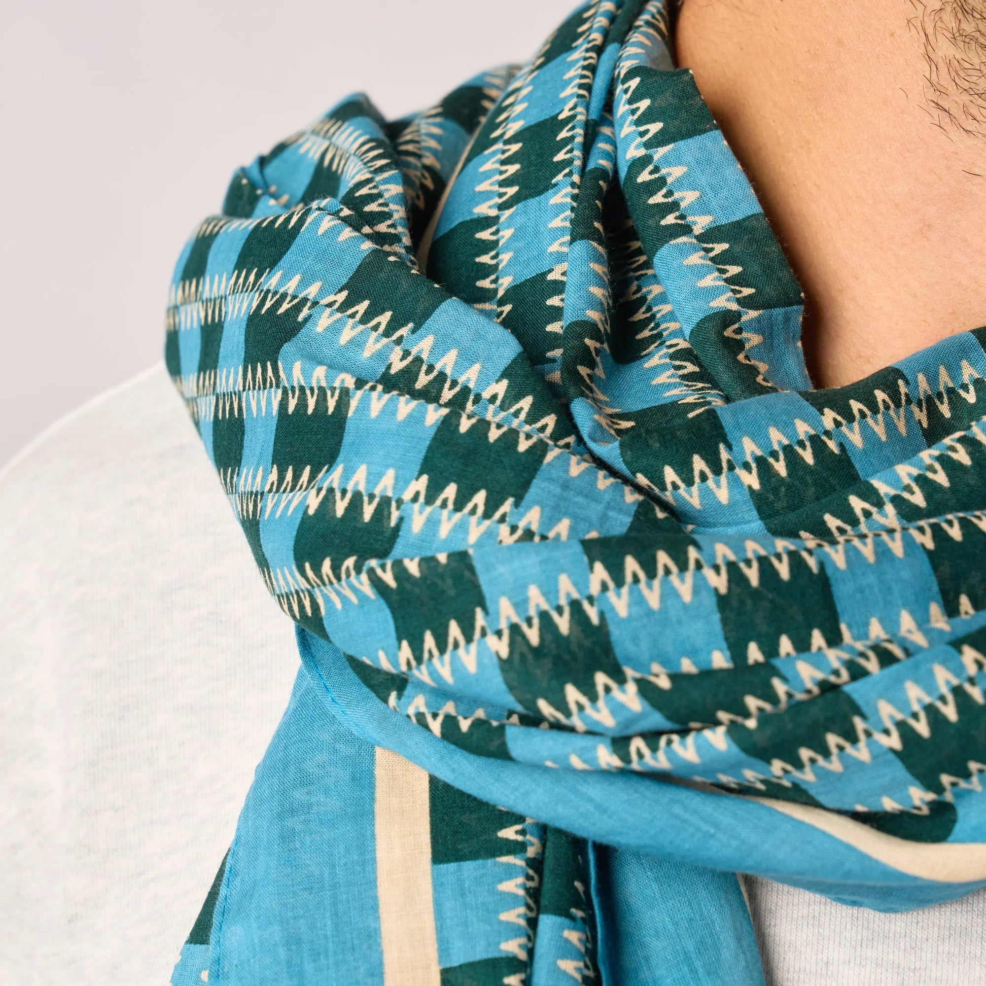 BILLYBELT Valencia Cotton Scarf in Blue