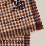 MOISMONT Vichy No693 Check Flowers Scarf in Henna