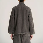 V DE VINSTER Emile Embellished Denim Jacket in Anthracite