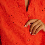TINSELS Emy Folk Broderie Anglaise Shirt in Pulpe