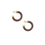 BRANCH JEWELLERY Small Rosewood Hoop Earrings with Gold Plated Metal