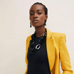 BRANCH JEWELLERY Triangular Horn Drop Earrings in Black